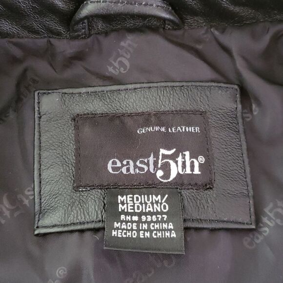 NWOT Ladies East 5th Genuine Leather Coat Jacket Sz M - Picture 6 of 9